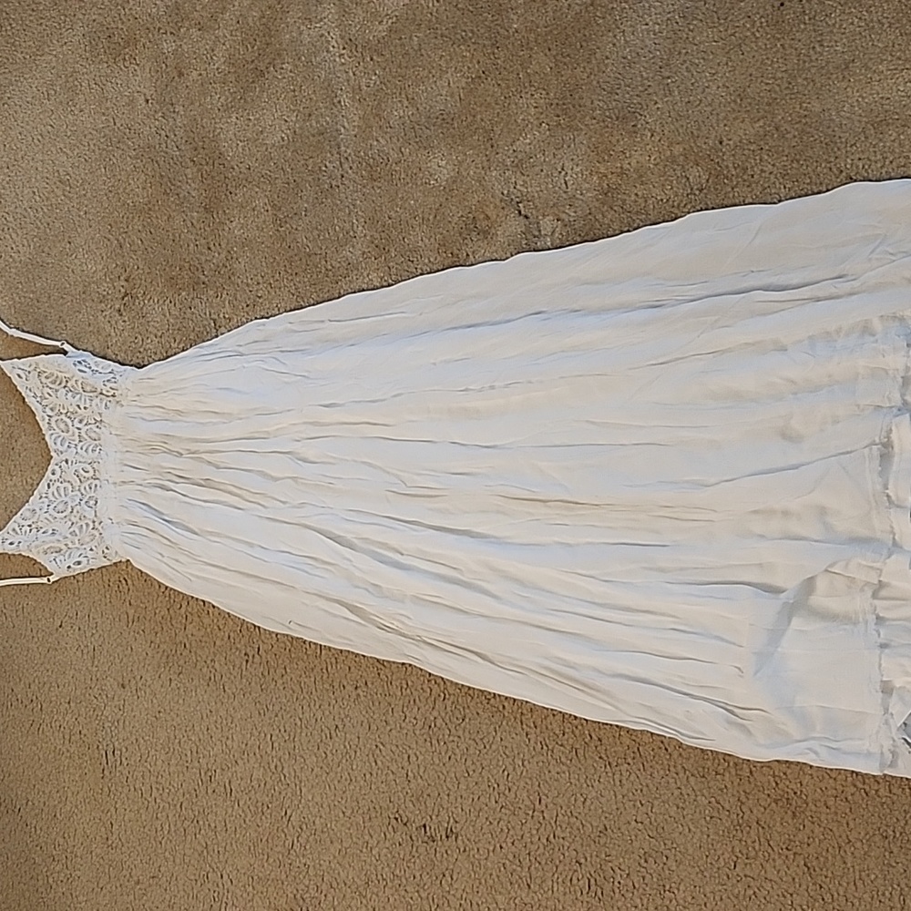 Off white back out dress